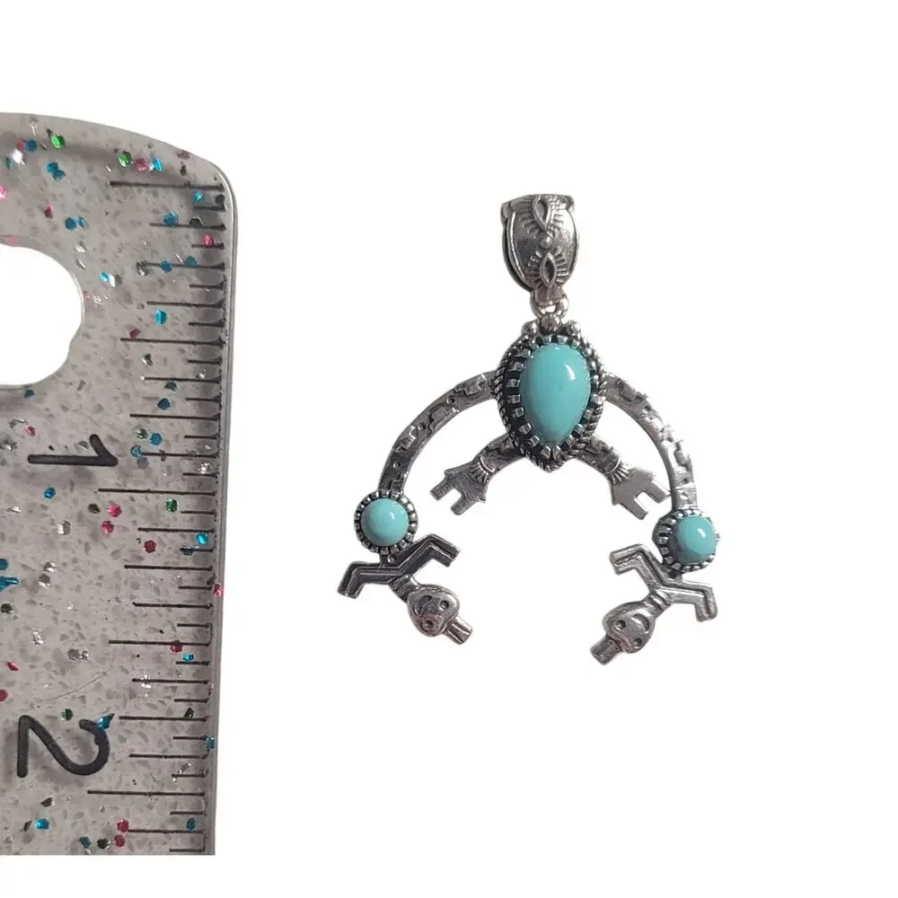 Artisan Crafted Tahoe Nevada Turquoise Pendant in Sterling Silver